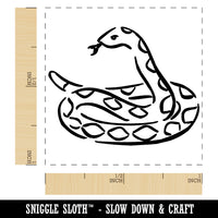 Coiled Snake Forked Tongue Self-Inking Rubber Stamp Ink Stamper