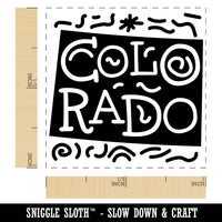 Colorado State with Text Swirls Self-Inking Rubber Stamp Ink Stamper