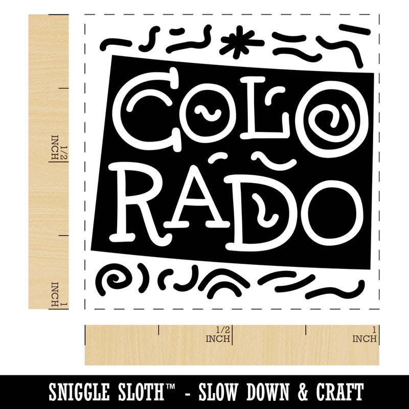 Colorado State with Text Swirls Self-Inking Rubber Stamp Ink Stamper