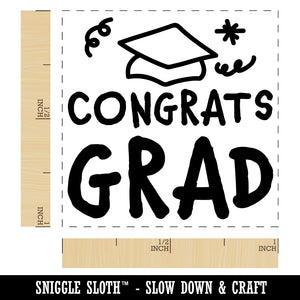 Congrats Grad Graduate Congratulations Self-Inking Rubber Stamp Ink Stamper