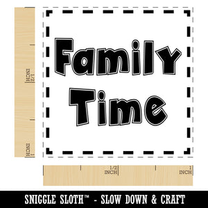 Family Time Fun Text Self-Inking Rubber Stamp Ink Stamper