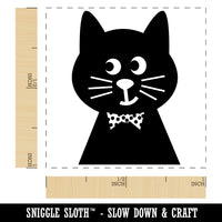 Fancy Cat with Bow Tie Self-Inking Rubber Stamp Ink Stamper