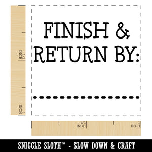 Finish and Return By Teacher Self-Inking Rubber Stamp Ink Stamper