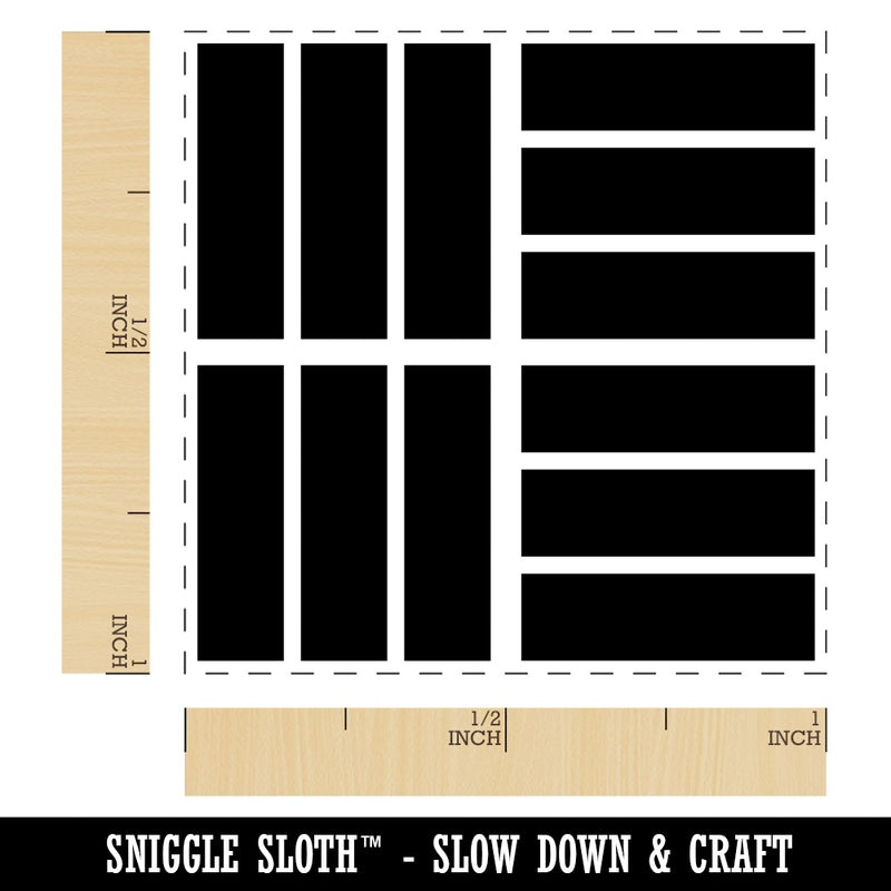 Fun Geometric Rectangle Bricks Background Self-Inking Rubber Stamp Ink Stamper
