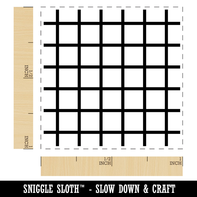 Grid Lines Self-Inking Rubber Stamp Ink Stamper