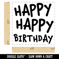 Happy Happy Birthday Cute Text Self-Inking Rubber Stamp Ink Stamper