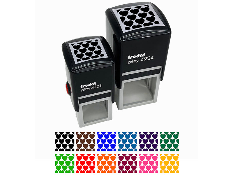 Heart Pattern Background Self-Inking Rubber Stamp Ink Stamper