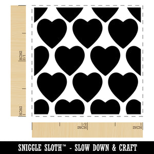 Heart Pattern Background Self-Inking Rubber Stamp Ink Stamper