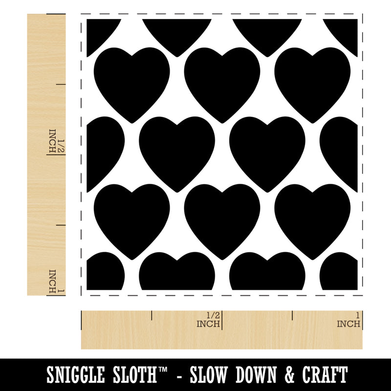 Heart Pattern Background Self-Inking Rubber Stamp Ink Stamper