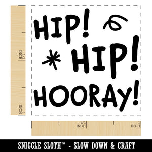 Hip Hip Hooray Fun Text Self-Inking Rubber Stamp Ink Stamper