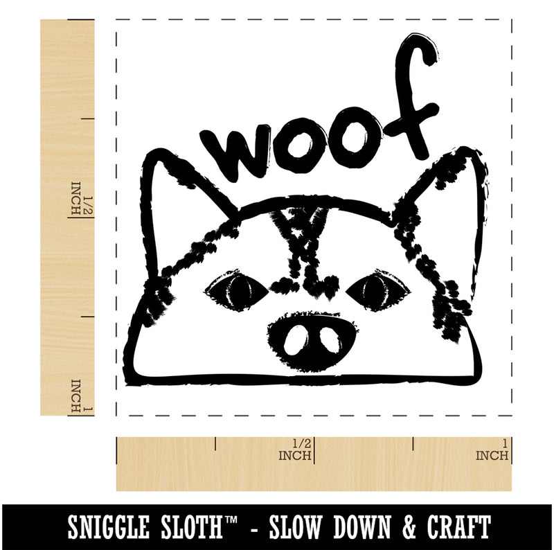 Husky Face Dog Woof Sketch Self-Inking Rubber Stamp Ink Stamper