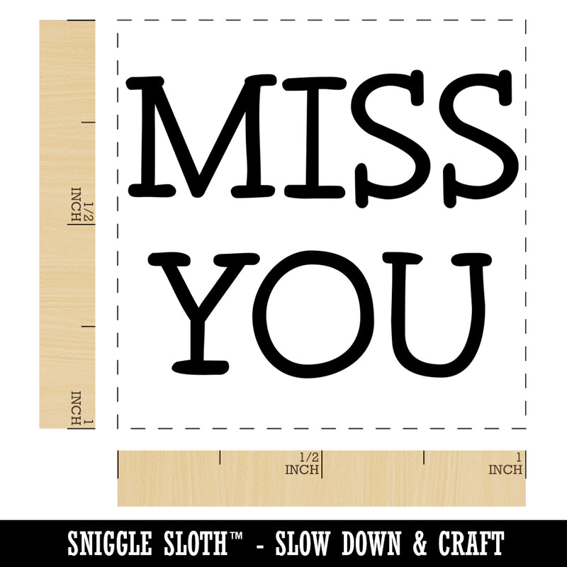 Miss You Fun Text Self-Inking Rubber Stamp Ink Stamper