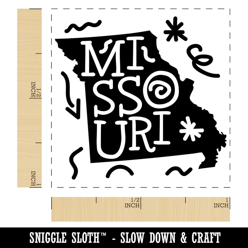 Missouri State with Text Swirls Self-Inking Rubber Stamp Ink Stamper