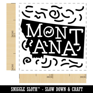 Montana State with Text Swirls Self-Inking Rubber Stamp Ink Stamper