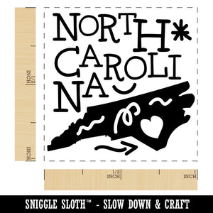 North Carolina State with Text Swirls Self-Inking Rubber Stamp Ink Stamper