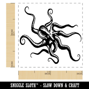 Octopus Old Timey Sketch Self-Inking Rubber Stamp Ink Stamper