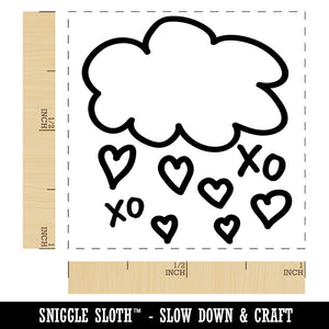 Showers of Love Hearts Self-Inking Rubber Stamp Ink Stamper