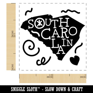 South Carolina State with Text Swirls Self-Inking Rubber Stamp Ink Stamper