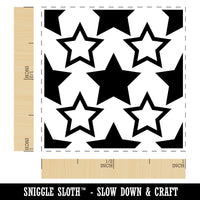 Star Pattern Patriotic July 4 Background Self-Inking Rubber Stamp Ink Stamper