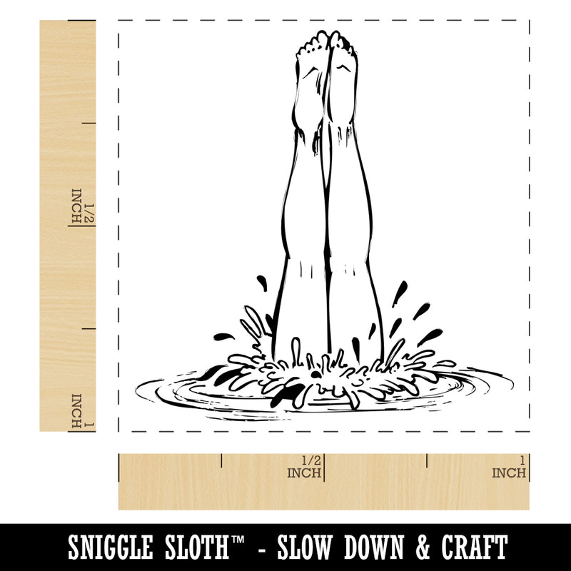 Swimming Diving Legs in Water Self-Inking Rubber Stamp Ink Stamper