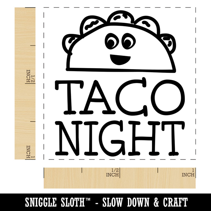 Taco Night Cute Doodle Self-Inking Rubber Stamp Ink Stamper