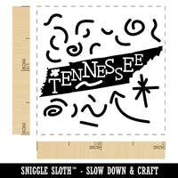 Tennessee State with Text Swirls Self-Inking Rubber Stamp Ink Stamper