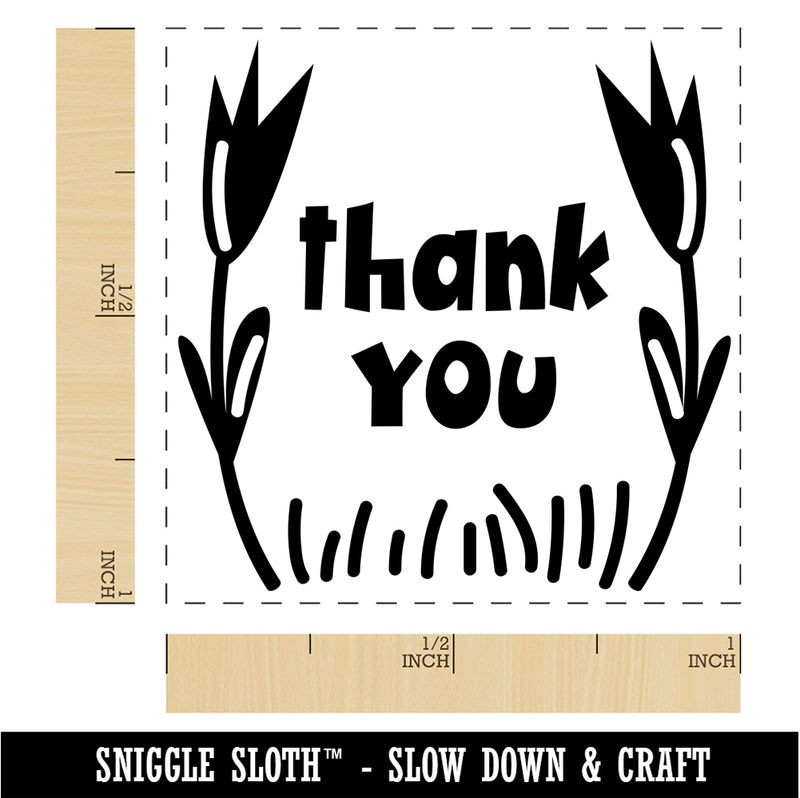 Thank You Flowers Border Self-Inking Rubber Stamp Ink Stamper