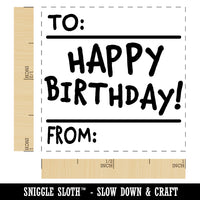 To From Happy Birthday Fun Text Self-Inking Rubber Stamp Ink Stamper