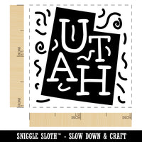 Utah State with Text Swirls Self-Inking Rubber Stamp Ink Stamper