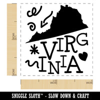 Virginia State with Text Swirls Self-Inking Rubber Stamp Ink Stamper