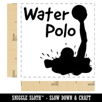 Water Polo Player in Water Fun Text Self-Inking Rubber Stamp Ink Stamper