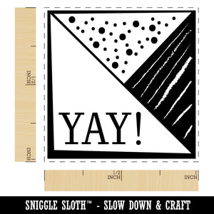 Yay Triangles Fun Text Self-Inking Rubber Stamp Ink Stamper