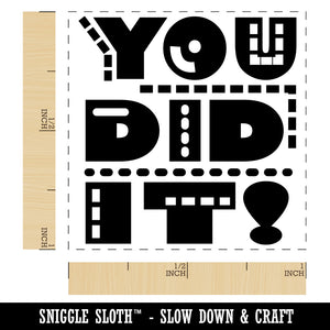 You Did It Fun Text Congratulations Self-Inking Rubber Stamp Ink Stamper