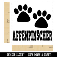 Affenpinscher Dog Paw Prints Fun Text Self-Inking Rubber Stamp Ink Stamper