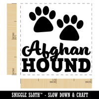 Afghan Hound Dog Paw Prints Fun Text Self-Inking Rubber Stamp Ink Stamper