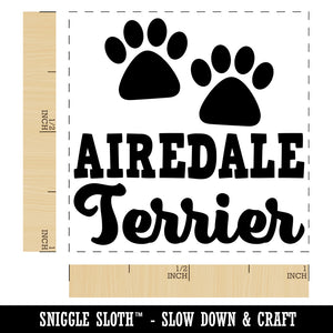 Airedale Terrier Dog Paw Prints Fun Text Self-Inking Rubber Stamp Ink Stamper