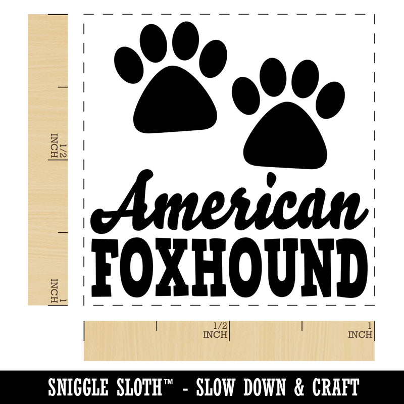 American Foxhound Dog Paw Prints Fun Text Self-Inking Rubber Stamp Ink Stamper