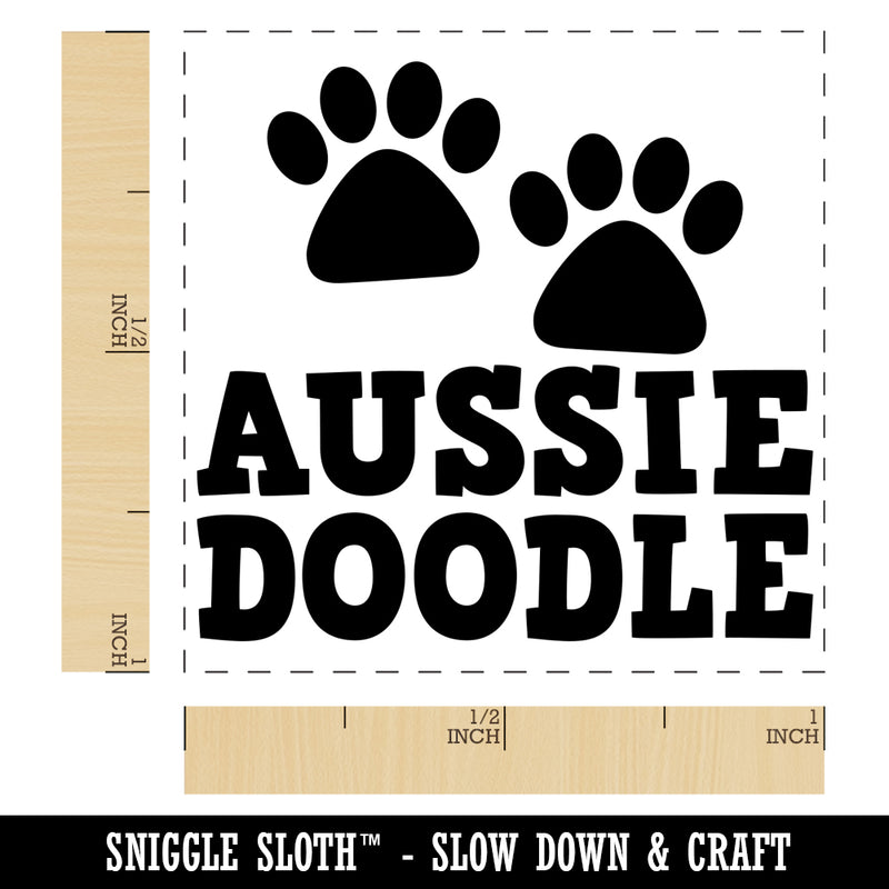 Aussiedoodle Dog Paw Prints Fun Text Self-Inking Rubber Stamp Ink Stamper