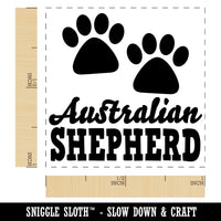 Australian Shepherd Dog Paw Prints Fun Text Self-Inking Rubber Stamp Ink Stamper