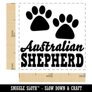Australian Shepherd Dog Paw Prints Fun Text Self-Inking Rubber Stamp Ink Stamper