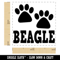 Beagle Dog Paw Prints Fun Text Self-Inking Rubber Stamp Ink Stamper