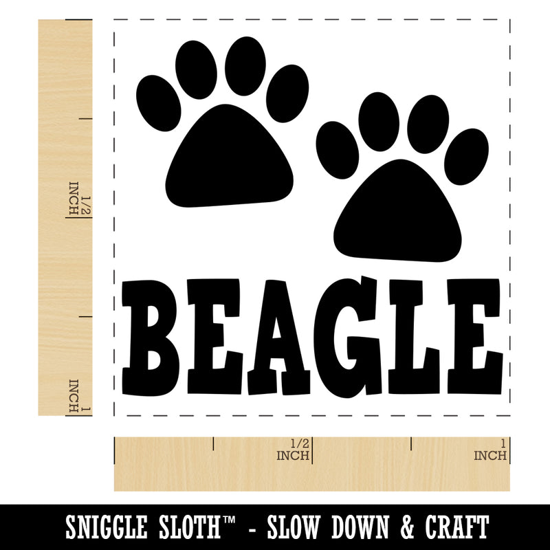 Beagle Dog Paw Prints Fun Text Self-Inking Rubber Stamp Ink Stamper
