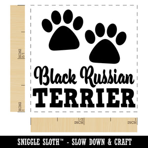 Black Russian Terrier Dog Paw Prints Fun Text Self-Inking Rubber Stamp Ink Stamper