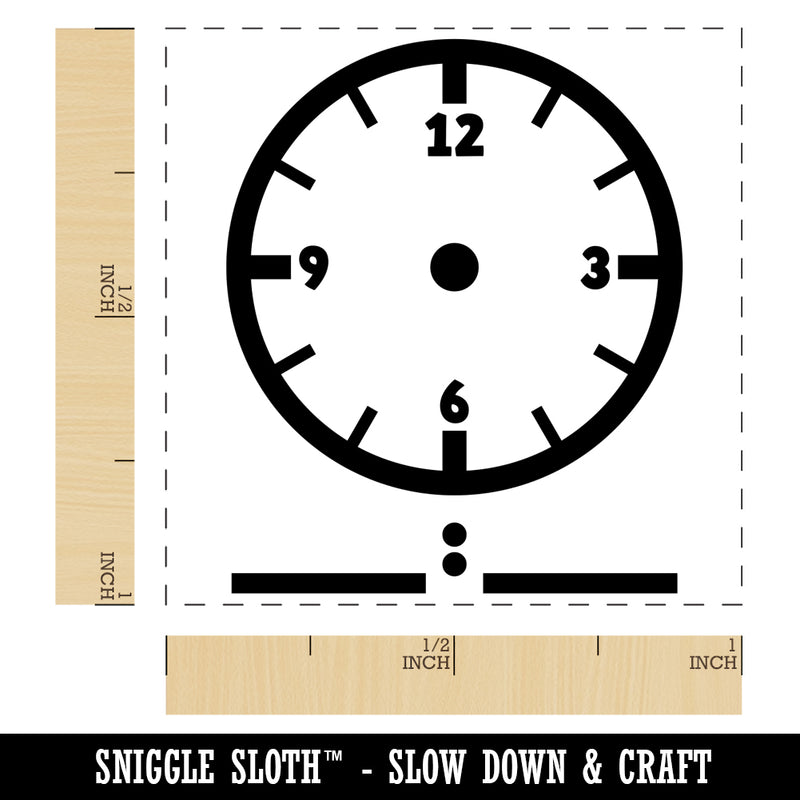 Blank Clock Telling Time Numbers Analog Digital Math Teacher School Self-Inking Rubber Stamp Ink Stamper