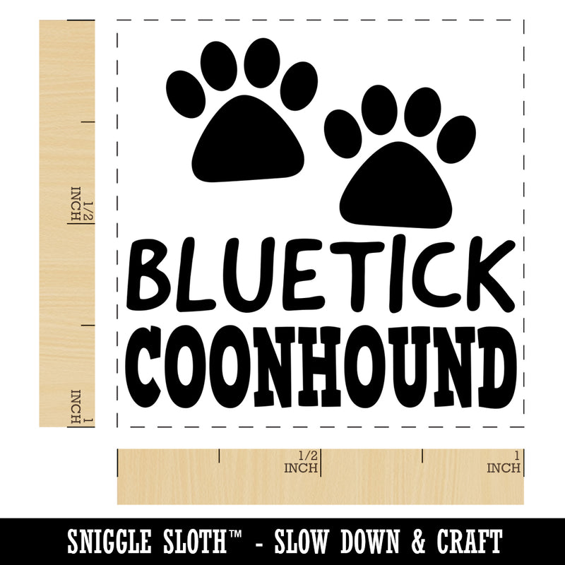 Bluetick Coonhound Dog Paw Prints Fun Text Self-Inking Rubber Stamp Ink Stamper