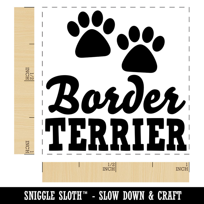 Border Terrier Dog Paw Prints Fun Text Self-Inking Rubber Stamp Ink Stamper