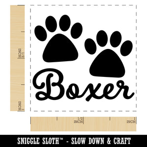 Boxer Dog Paw Prints Fun Text Self-Inking Rubber Stamp Ink Stamper