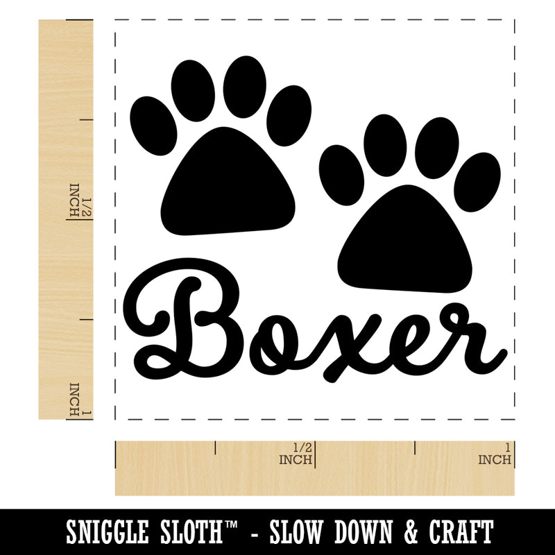 Boxer Dog Paw Prints Fun Text Self-Inking Rubber Stamp Ink Stamper