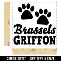 Brussels Griffon Dog Paw Prints Fun Text Self-Inking Rubber Stamp Ink Stamper