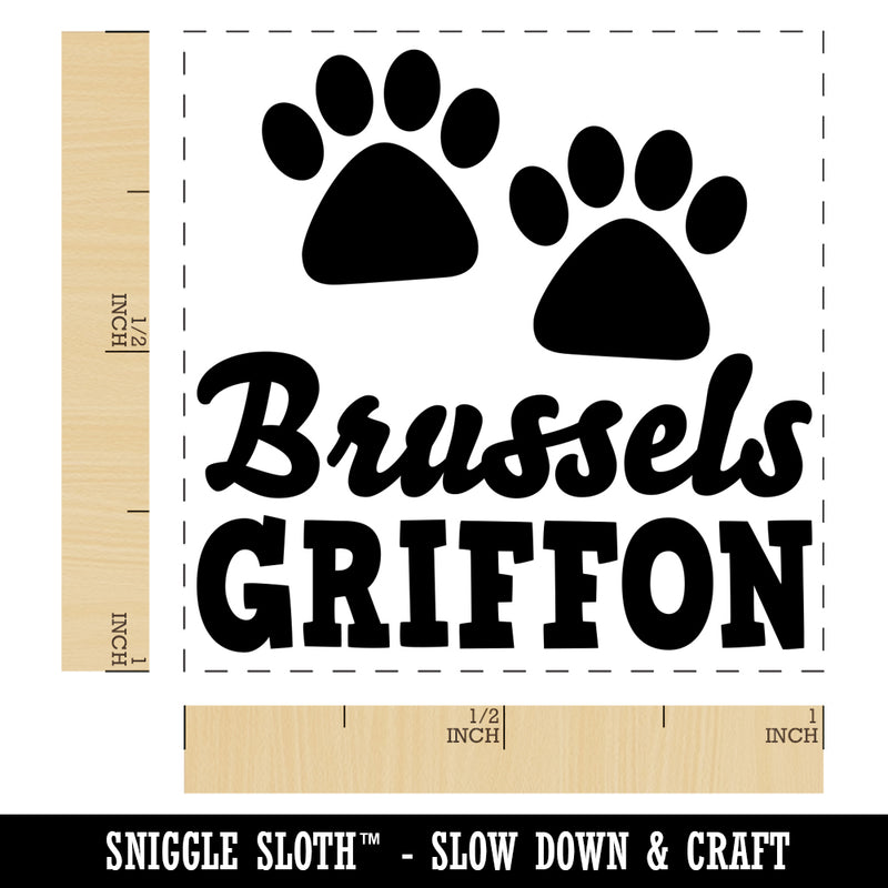 Brussels Griffon Dog Paw Prints Fun Text Self-Inking Rubber Stamp Ink Stamper